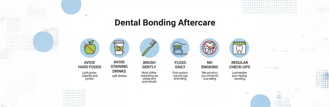 Bonding sonrası bakım için kompozit uygulanmış ön dişlerin yakın çekimi