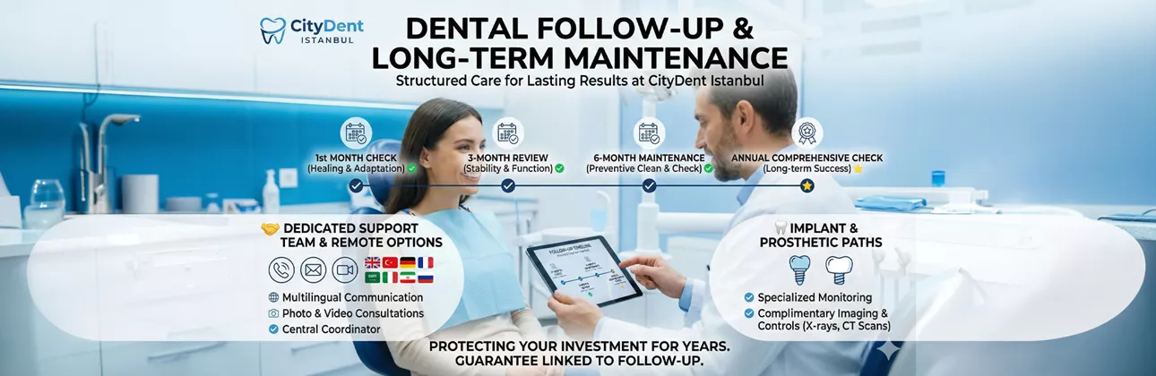 CityDent İstanbul'da tedavi sonrası kontrol muayenesi