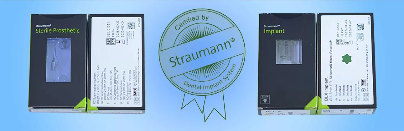 ITI Straumann implant sistemine ait implant gövdesi ve protez bileşenleri