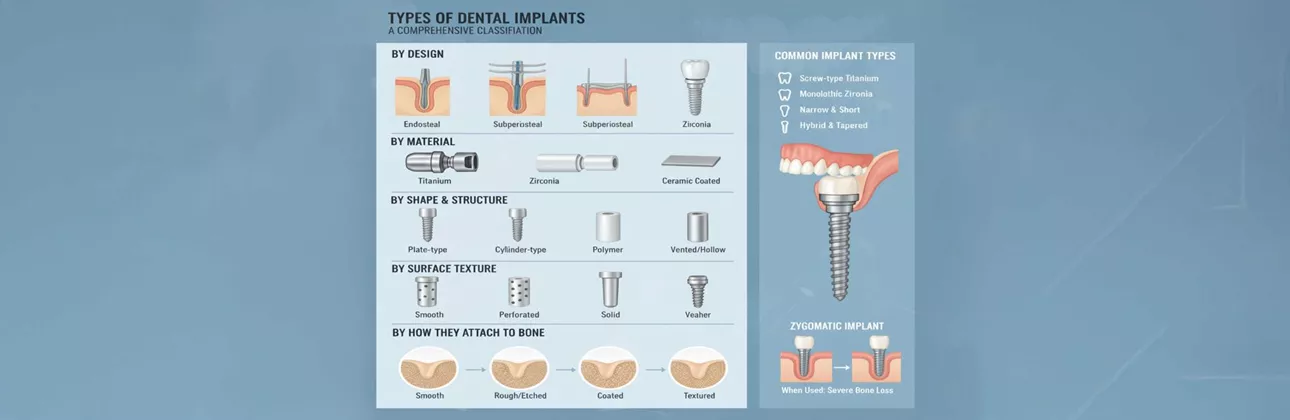 Farklı implant çeşitlerini gösteren karşılaştırmalı çizim